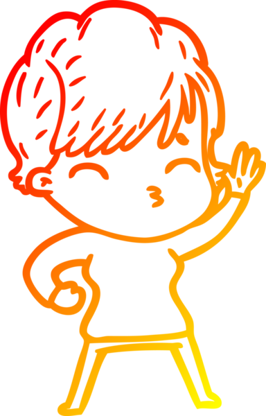 Bir insan tarafından çizilmiş bir karikatür kadın çizimi.