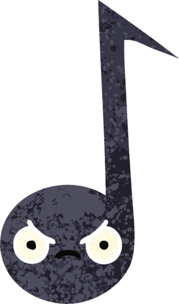 Bir insan tarafından çizilmiş bir notanın retro çizim tarzı karikatürü