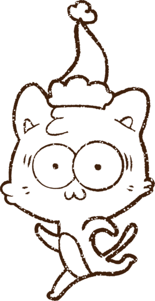 Noel Kedi Kömürü Bir insan tarafından çizilmiş