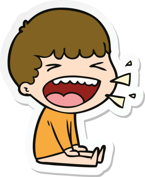 Bir insan tarafından çizilmiş bir karikatür çıkartması.