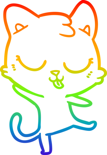 gökkuşağı gradyanı çizimi bir insan tarafından çizilmiş çizgi film kedisi