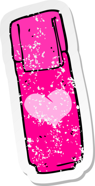 Bir insan tarafından çizilmiş pembe keçeli kalemin gerilimli çıkartması.