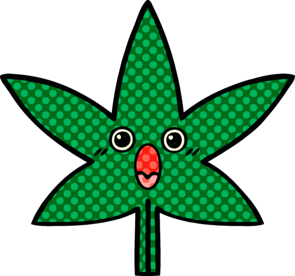 Bir insan tarafından çizilmiş marihuana yaprağının karikatürü.