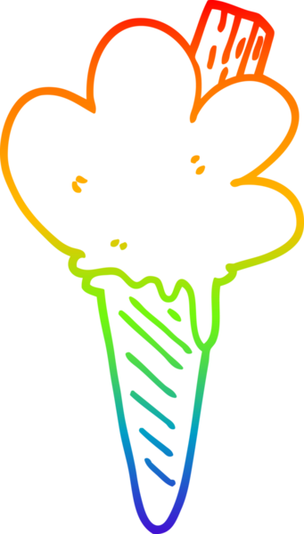 Bir insan tarafından çizilmiş karikatür dondurma külahının çizimi.