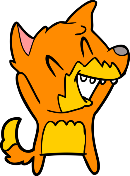 Bir insan tarafından çizilmiş tilki çizgi film karakteri
