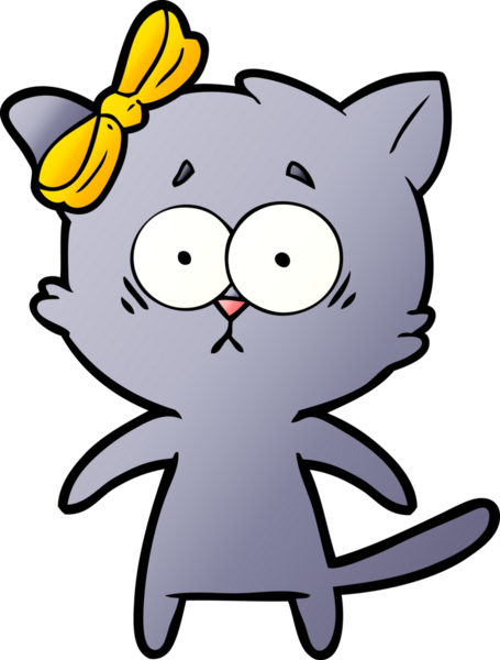 Bir insan tarafından çizilmiş çizgi film kedisi.