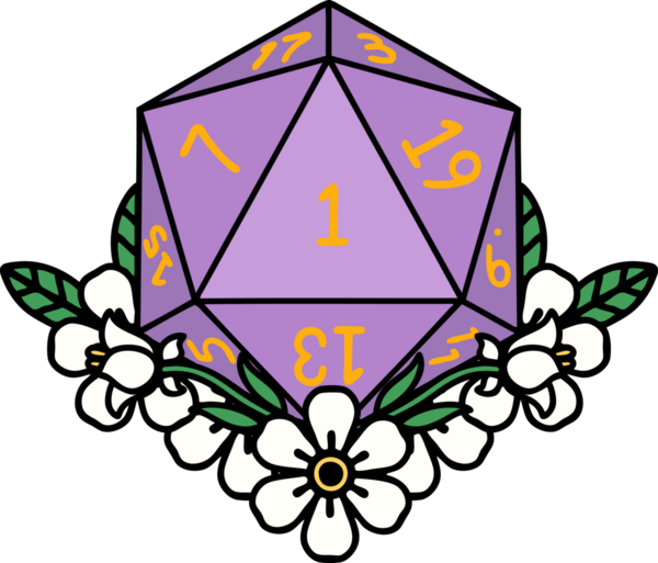 Retro Dövme Tarzı Doğal Zarlar Bir insan tarafından çizilmiş çiçek elementleri ile yuvarlanır