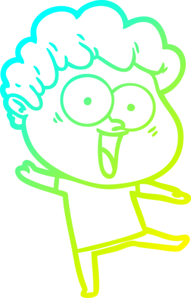 Bir insan tarafından çizilmiş mutlu bir adamın soğuk çizgi çizimi.