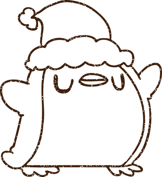 Bir insan tarafından çizilmiş Noel Pengueni Kömürü Çizimi