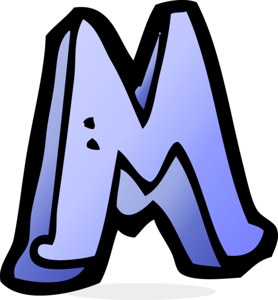 Bir insan tarafından çizilmiş M harfi.