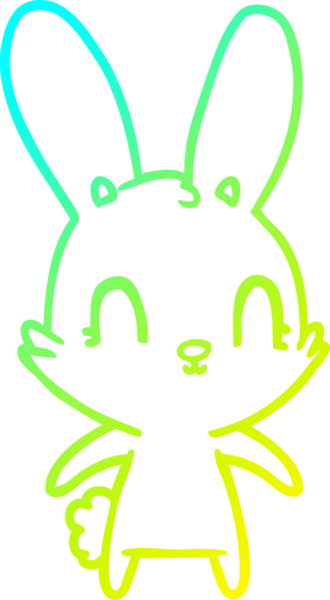 Bir insan tarafından çizilmiş şirin bir çizgi film tavşanı çizimi.