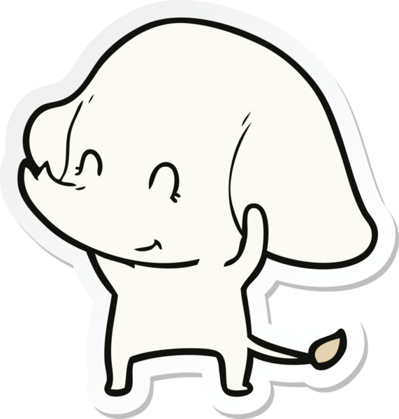 Bir insan tarafından çizilmiş şirin bir fil çıkartması.