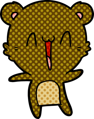 Bir insan tarafından çizilmiş mutlu ayı karikatürü