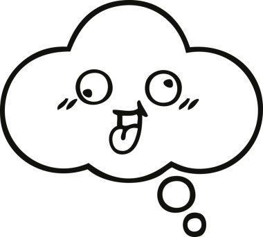 Bir insan tarafından çizilmiş bir düşünce baloncuğunun çizgi çizimi