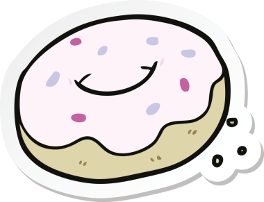 Bir insan tarafından çizilmiş bir çörek etiketi.