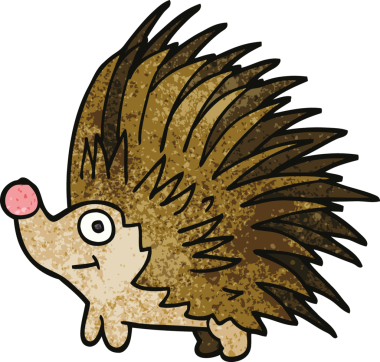 Bir insan tarafından çizilmiş çivili kirpi.