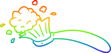 Bir insan tarafından çizilmiş diş fırçası ve diş macunu çizimi.