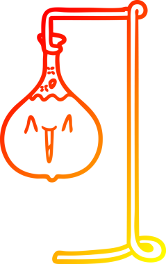 Bir insan tarafından çizilmiş mutlu bir karikatür bilim deneyinin sıcak çizgi çizimi