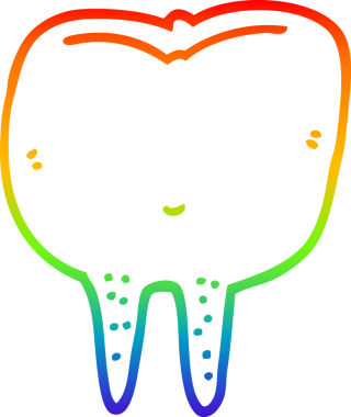 Bir insan tarafından çizilen çizgi film dişinin gradyan çizimi.