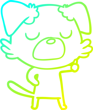 Bir insan tarafından çizilen çizgi film köpeğinin soğuk gradyan çizgisi.