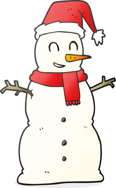 Bir insan tarafından çizilmiş serbest çizim kardan adam.