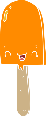 Bir insan tarafından çizilmiş düz renk çizgi film buz lolipopu