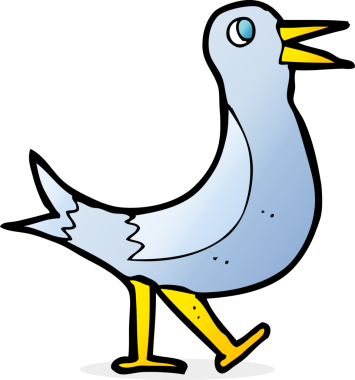 Bir insan tarafından çizilmiş yürüyen bir kuş.