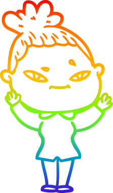 gökkuşağı gradyan çizimi bir insan tarafından çizilmiş bir karikatür kadın