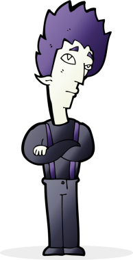 Bir insan tarafından çizilmiş bir vampir çizgi filmi.