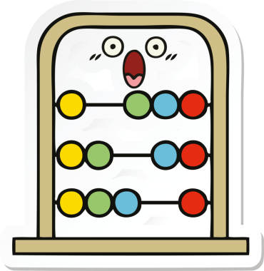 Bir insan tarafından çizilmiş şirin bir abaküs karikatürü çıkartması.
