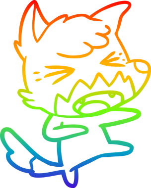 Gökkuşağı gradyan çizimi kızgın bir tilki çizgi filmi bir insan tarafından çizilmiş