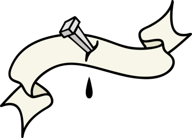 Bir insan tarafından çizilmiş demir çivi sancağıyla geleneksel dövme