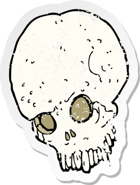 Bir insan tarafından çizilmiş ürkütücü bir karikatürün gerilimli yapıştırması.