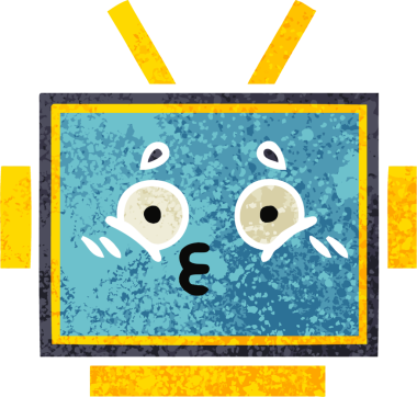 Bir insan tarafından çizilmiş robot kafasının retro çizim tarzı karikatürü