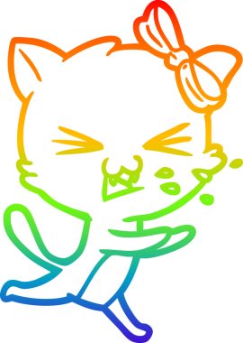 gökkuşağı gradyanı çizimi bir insan tarafından çizilmiş çizgi film kedisi