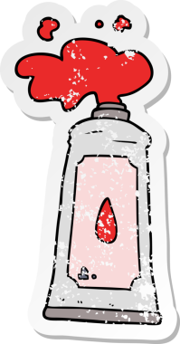 Bir insan tarafından çizilmiş karikatür boyasının sıkıntılı çıkartması.