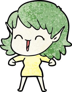 Bir insan tarafından çizilmiş bir elf kızı.