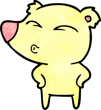 bir insan tarafından çizilmiş bir karikatür ıslık ayısı