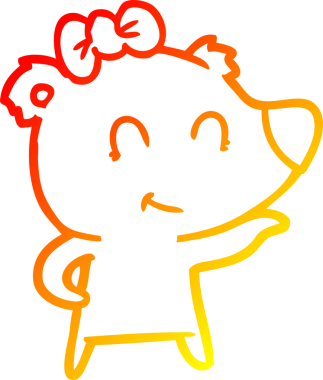 Bir insan tarafından çizilmiş dişi kutup ayısı karikatürü.