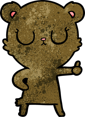 Bir insan tarafından çizilmiş barışçıl ayı yavrusu.