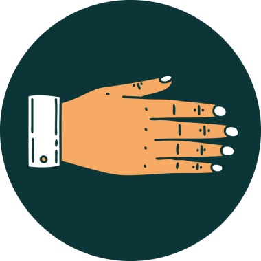 Bir insan tarafından çizilmiş bir elin ikonik dövme şekli