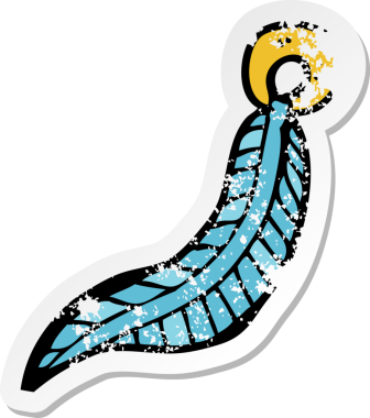 Bir insan tarafından çizilmiş çizgi film karakteri tüyü anahtarlığının gerilimli etiketi.