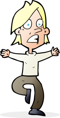 Bir insan tarafından çizilmiş panikleyen bir karikatür.