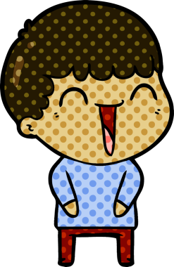 Bir insan tarafından çizilmiş mutlu bir adam.