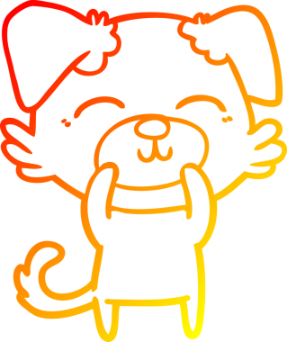 Bir insan tarafından çizilmiş çizgi film köpeğinin sıcak çizgi çizimi