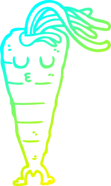 Bir insan tarafından çizilmiş bir havuç karikatürü.