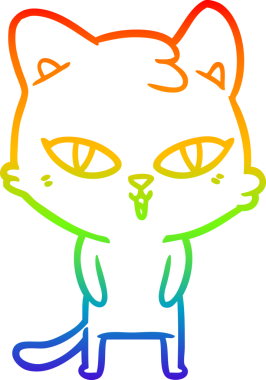 gökkuşağı gradyanı çizimi bir insan tarafından çizilmiş çizgi film kedisi