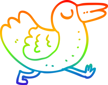 gökkuşağı gradyan çizimi Bir insan tarafından çizilmiş bir çizgi kuş