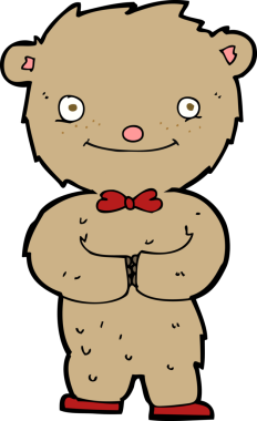 Bir insan tarafından çizilmiş oyuncak ayı.