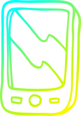 Bir insan tarafından çizilmiş bir cep telefonunun soğuk gradyan çizimi